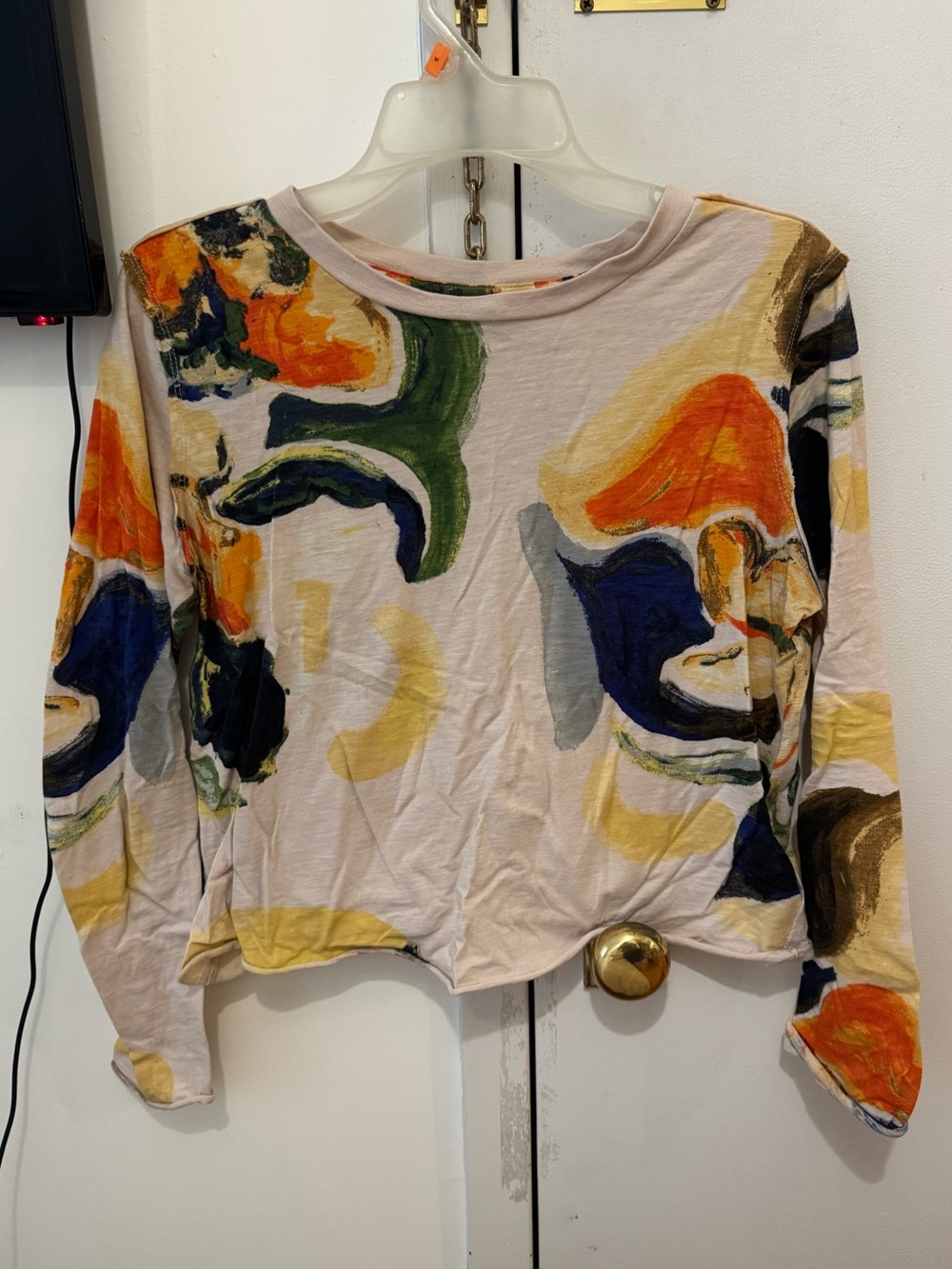 Anthropologie Beautiful Cotton Colorful Long Sleeve Shirt Blouse